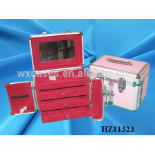 aluminum hair stylist beauty cases with 3 drawers inside from China manufacturer